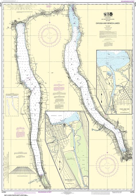 NOAA Nautical Chart - 14791 Cayuga and Seneca Lakes;Watkins Glen;Ithaca