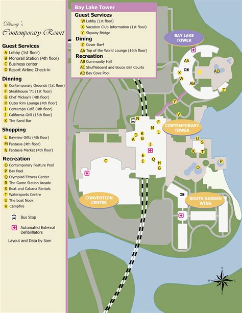 Completed Contemporary resort map : r/WaltDisneyWorld