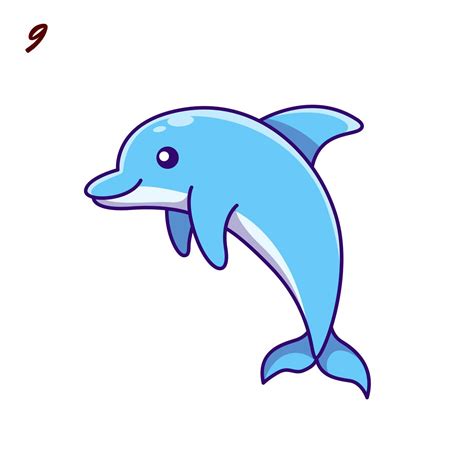 How to Draw a Dolphin: Easy Step-by-Step Dolphin Drawing [With Video] | Dolphin drawing, Cute ...