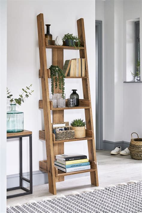 Next Bronx Oak Effect Space Saving Ladder - Natural in 2022 | Shelf decor living room, Ladder ...