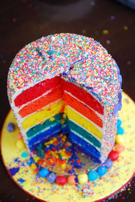 Layers from top - Rainbow Birthday Cake | Colourful insides … | Flickr