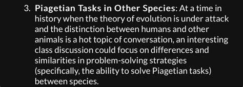 Solved 3. Piagetian Tasks in Other Species: At a time in | Chegg.com