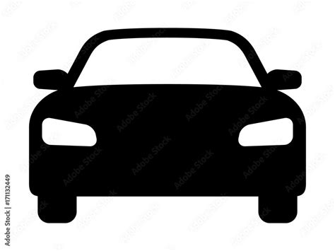 Sedan car, vehicle or automobile front view flat vector icon for apps ...