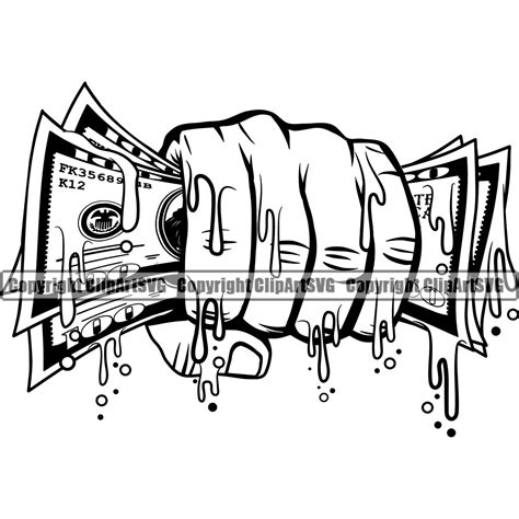 Hand Holding 100 Hundred Dollar Bill Money Stack Drip Dripping - Etsy