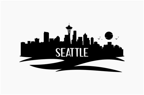 Seattle Skyline Silhouette Graphic by BerriDesign · Creative Fabrica