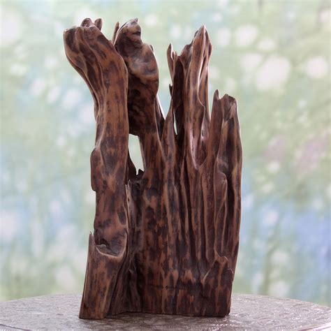 Reclaimed Wood Art Hand Carved Abstract Sculpture - Nature’s Delight ...