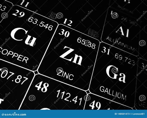 Zinc on the Periodic Table of the Elements Stock Image - Image of ...