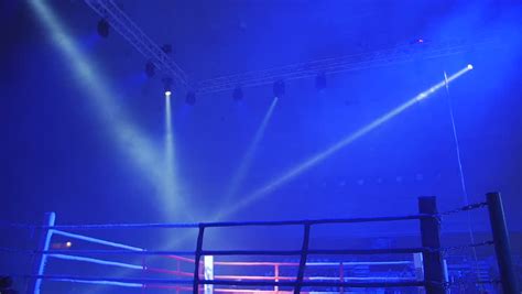 boxing ring lights projectors before fight Stock Footage Video (100% ...