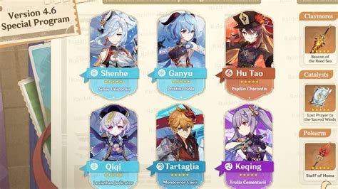 Update! Chronicled Wish Characters in Verstion 4.6 + New Banner System Explained - Genshin ...