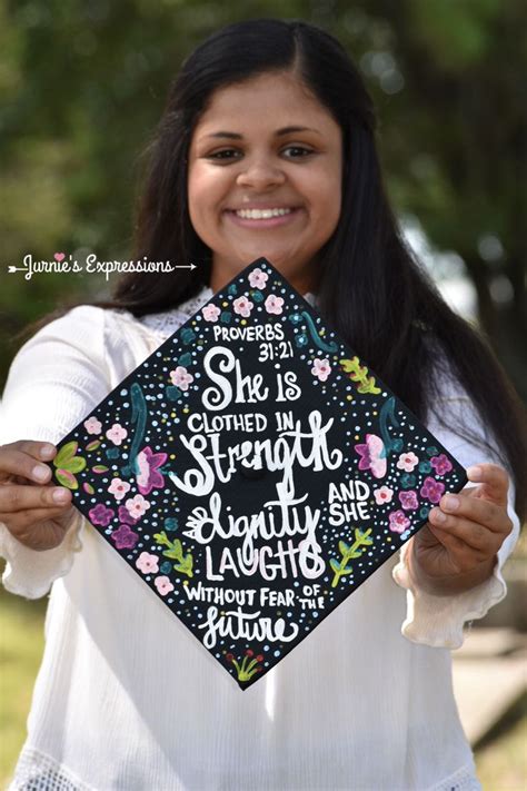 Cap and gown decorations. Bible verse. Graduation photoshoot | Graduation photoshoot, Cap and ...