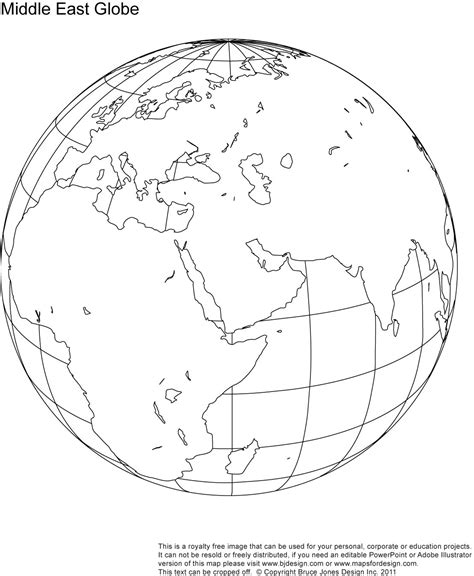 Printable, Blank, World Globe Earth Maps • Royalty Free, jpg