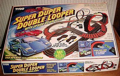 Tyco "Super Duper Double Looper" racing set | Nostalgia, Race track, Racing