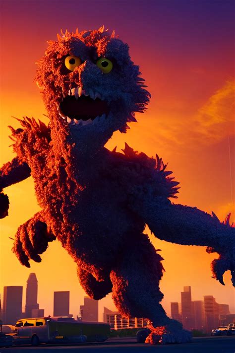 Fried Chicken Monster Attacking Los Angeles : r/aiArt