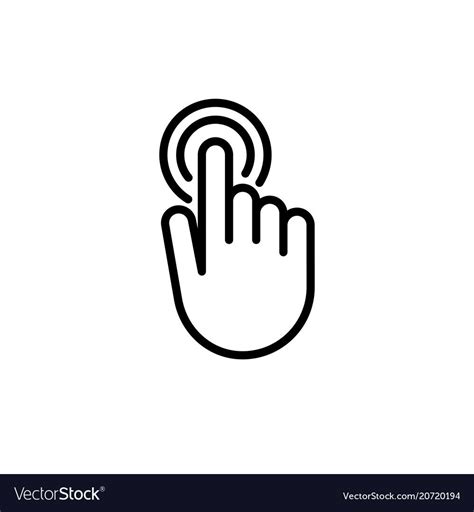 Touch screen or touchscreen finger hand press or push vector icon. Download a Free Preview or ...