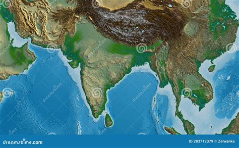 India area. Physical map stock illustration. Illustration of administrative - 283712379