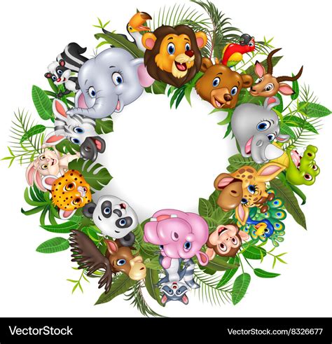 Cartoon safari animals Royalty Free Vector Image