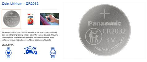 30 Panasonic CR2032 Lithium Coin Cell 2032 3V Battery Car Key Fobs Toys Remote 5410853043836 | eBay