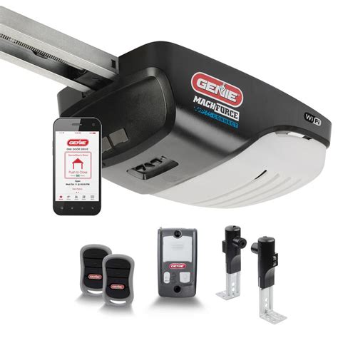 Genie MachForce Connect XL-2HPc Premium Screw Drive Smart Garage Door Opener-8Ft. High Doors ...