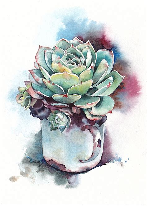 Succulent print Succulent watercolor Succulent art | Etsy