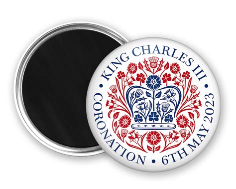 The Coronation 2023 Official Emblem Fridge Magnet, the Coronation of King Charles III and the ...