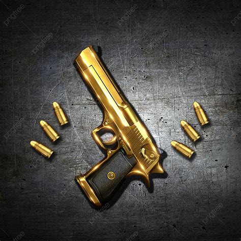 Golden Gun Bullet, Png, Bullet, Gun PNG Transparent Clipart Image and PSD File for Free Download