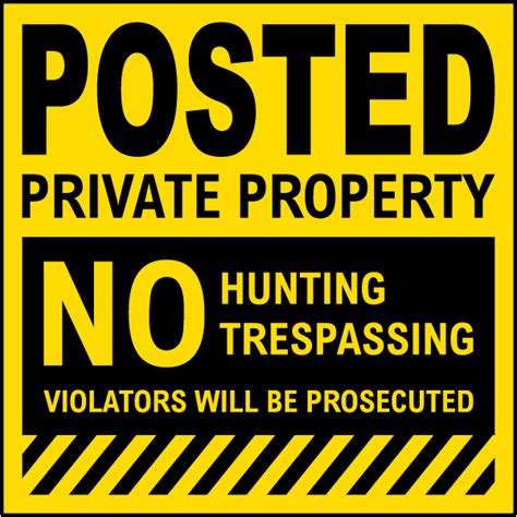 Yellow Posted No Hunting and Trespassing Sign - Fast Shipping, Shop Now