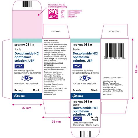 Dorzolamide Hydrochloride (Biocon Pharma Inc.): FDA Package Insert