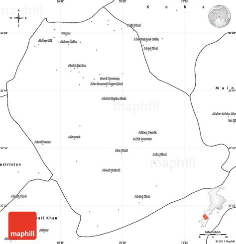 Blank Simple Map of Bannu