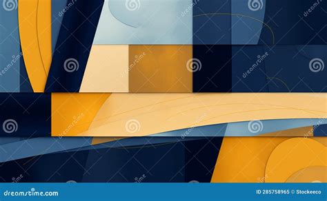 Abstract Wallpaper: Blue, Orange, Yellow - Minimalist Geometric ...