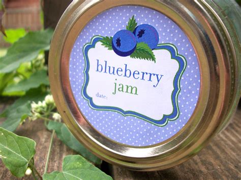 Cute Blueberry Jam Canning Labels, mason jar labels for homemade jam – CanningCrafts