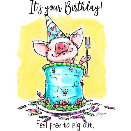 Birthday Pig | Happy birthday pig, Pig birthday, Funny wishes