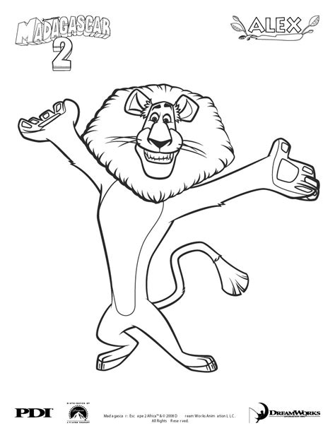 Alex Madagascar | Lion Coloring Pages