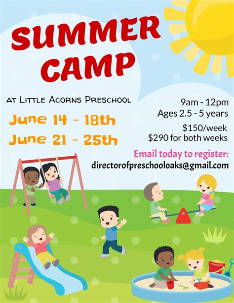 EDITABLE Preschool Summer Camp Flyer Template Playground Flyer Daycare ...