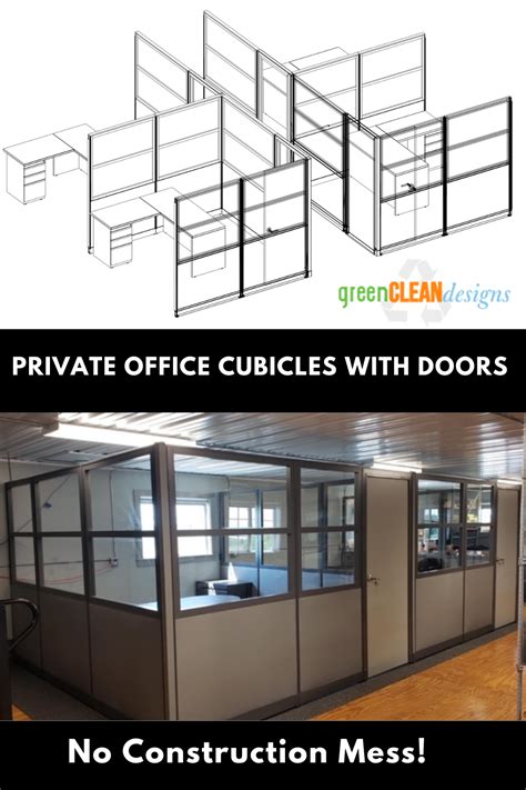 High Cubicles with Doors Green Clean Designs Kansas City Office Privacy in 2021 | Office cubicle ...