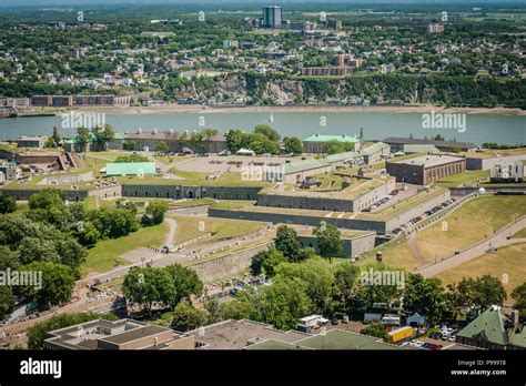 quebec city citadelle aerial view Stock Photo - Alamy