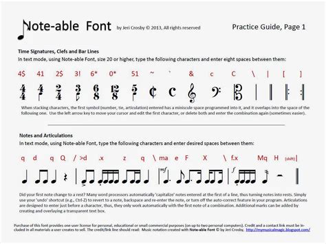 MyMusicalMagic: Music Notation Solutions: Note-able Font and Music Notation and Symbols Clip Art