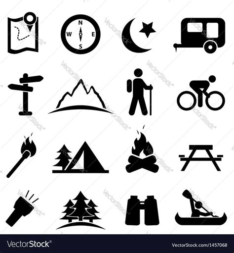 Camping Icons, Camping Set, Camp Fire Tattoo, Free Vector Images, Vector Free, Eps Vector ...