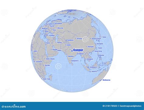 Map Showing Kanpur,India On The World Map. Royalty-Free Stock ...