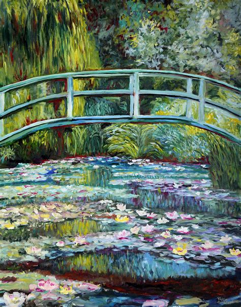 Monet's Garden Bridge Painting by Vickie Schafer - Pixels