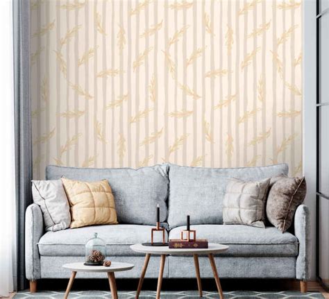 Elegant beige striped wallpaper - TenStickers