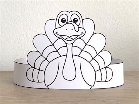 Turkey Hat Paper Crown Printable Coloring Thanksgiving Craft Activity | Made By Teachers