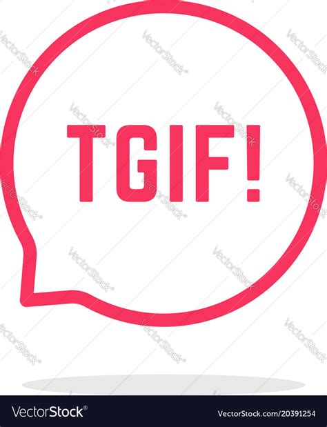 Pink thin line tgif logo like speech bubble Vector Image