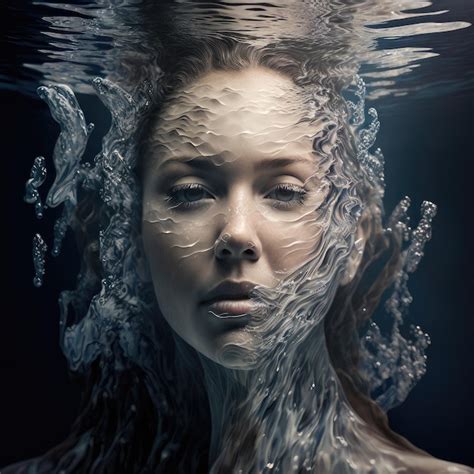 Premium Photo | Abstract art in beautiful face woman in underwater ...