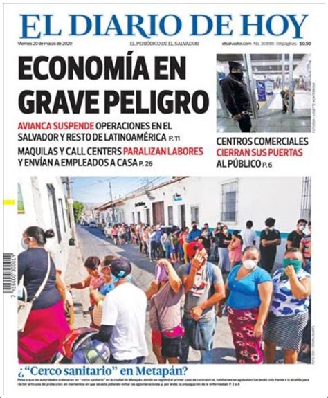 Periódico El Diario de Hoy (El Salvador). Periódicos de El Salvador ...