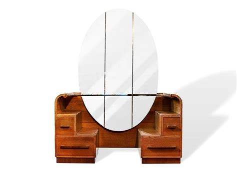 Art Deco Mirrored Vanity with Drawers