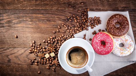 Picture Coffee Donuts Grain Cup Food 3840x2160