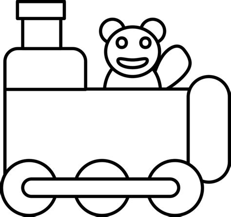 Toy Train Icon In Black Outline. 24445047 Vector Art at Vecteezy