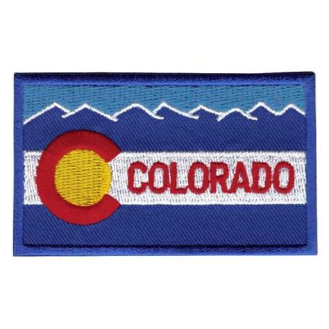 Colorado Flag Embroidered Patch, Size 2 1/2 x 3 inches.