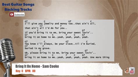 Bring It On Home to Me - Sam Cooke Vocal Backing Track with chords and lyrics - YouTube