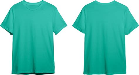 Teal men's classic t-shirt front and back 23370463 PNG